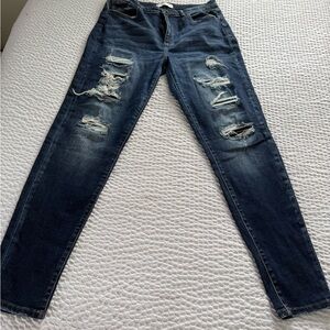 KanCan Dark Blue Distressed Skinny Jeans